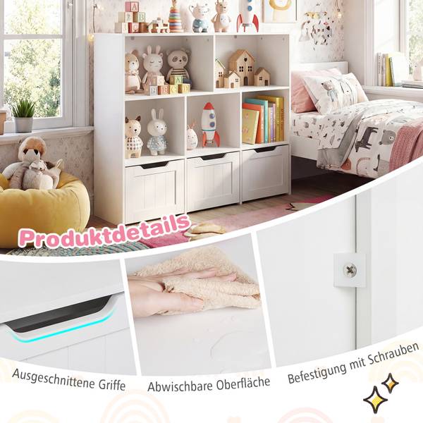 Kinderregal FB32508 Weiß - Holzwerkstoff - 33 x 90 x 100 cm