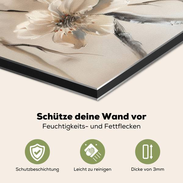 SPRITZSCHUTZ KÜCHE Blumen 70 x 50 cm