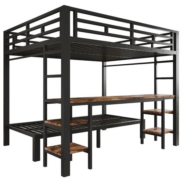Etagenbett JINHEIBUCH Ⅰ Schwarz - Eisen - 145 x 170 x 204 cm