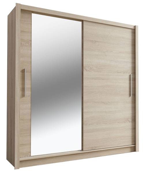 Schiebetürenschrank BAKU Braun - Eiche Sonoma Dekor - Breite: 205 cm