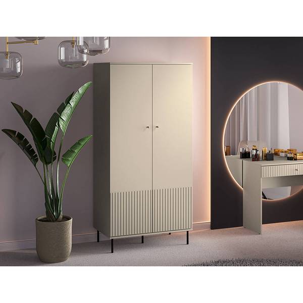 Kleiderschrank SALOU-131-2 Beige - Holzwerkstoff - 92 x 190 x 53 cm