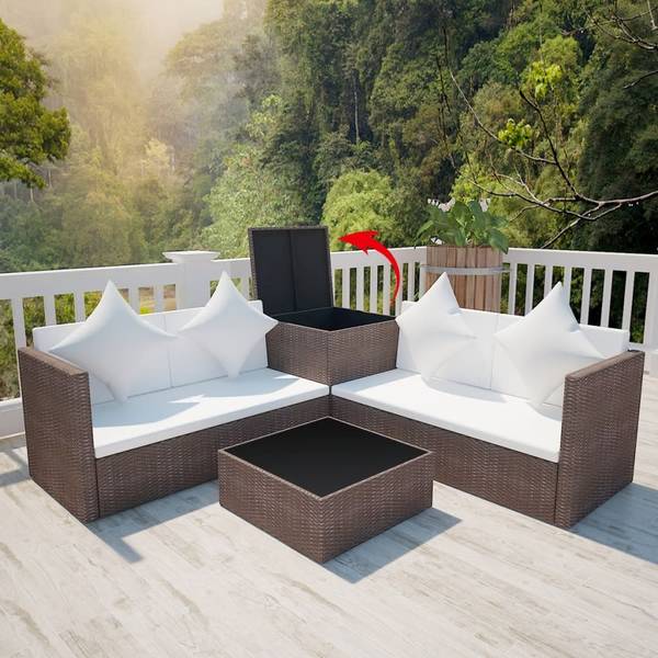 Gartenmöbel-Set 3004726 (4-teilig) Braun - Polyester - 56 x 30 x 56 cm