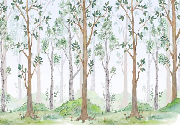 Vlies Fototapete Kinderzimmer Wald 416 x 254 cm