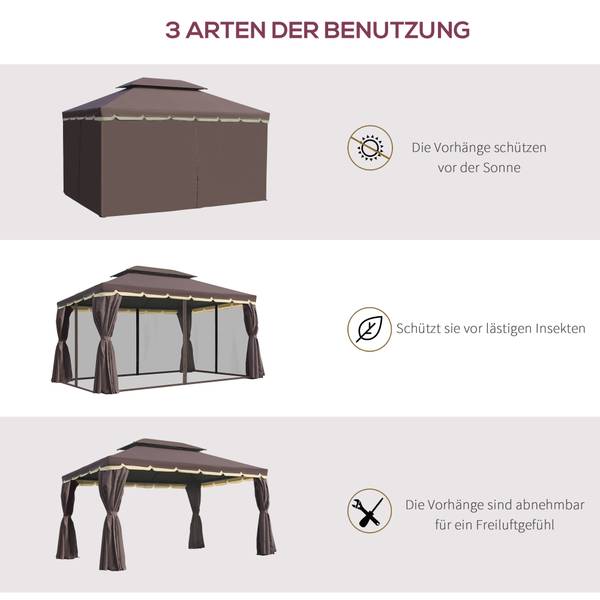 Gartenpavillon 01-0879 Metall - 290 x 280 x 390 cm