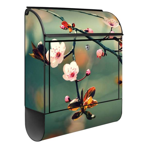 Briefkasten Stahl Japankirsche Schwarz - Stahl - 38 x 46 x 13 cm