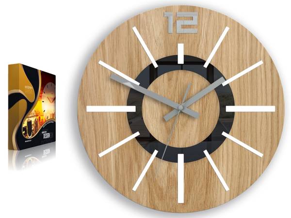 Wanduhr NORDIC Braun - Holzwerkstoff - 33 x 33 x 4 cm