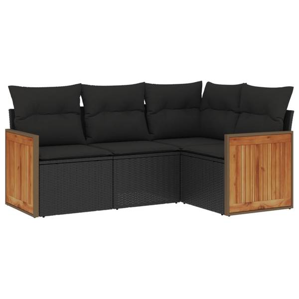 Salon de jardin 3034992-1 (lot de 4) Noir