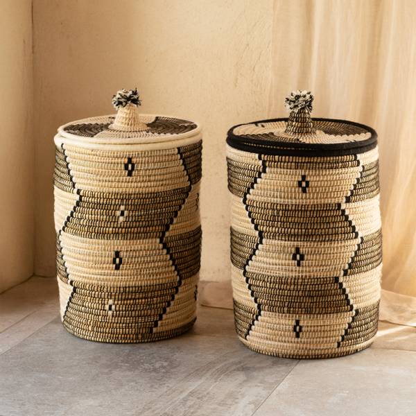 Aufbewahrungskorb ARTISANAT MAROCAIN 366 Weiß - Bambus - 40 x 60 x 60 cm