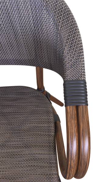 Gartenstuhl Madetta 2er Set Braun - Webstoff - 57 x 83 x 57 cm