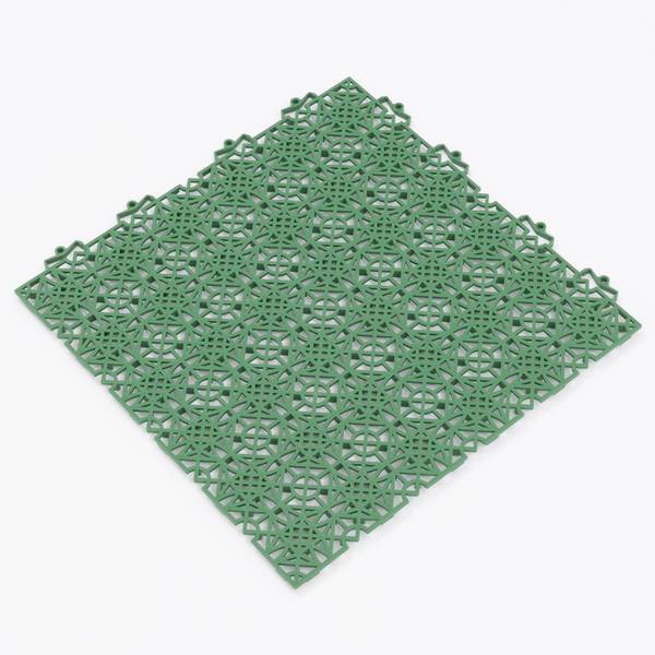 Kunststoff Bodenfliese Klicksystem Ibiza Grün - Textil - 38 x 1 x 38 cm