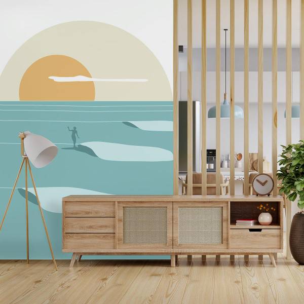 Tapete Surfen Am Sunset Papier - 208 x 270 x 1080 cm