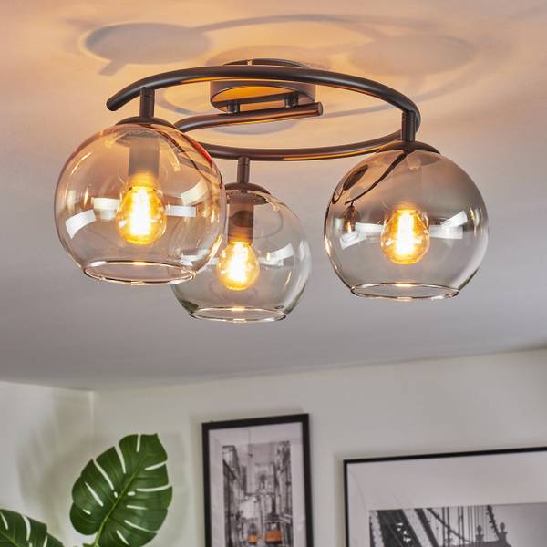 Deckenleuchte Cesaro Grau - Gelb - Metall - 16 x 16 x 16 cm