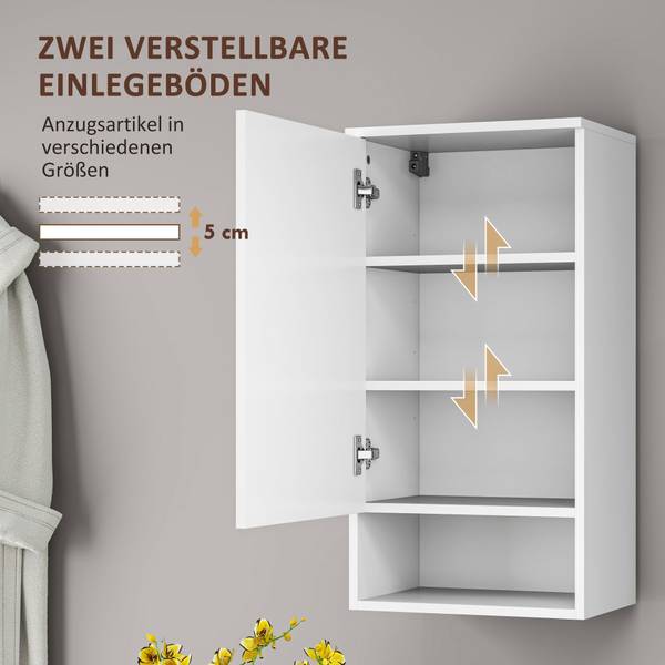 Wandschrank 834-777V90WT Weiß - Holzwerkstoff - 27 x 77 x 40 cm