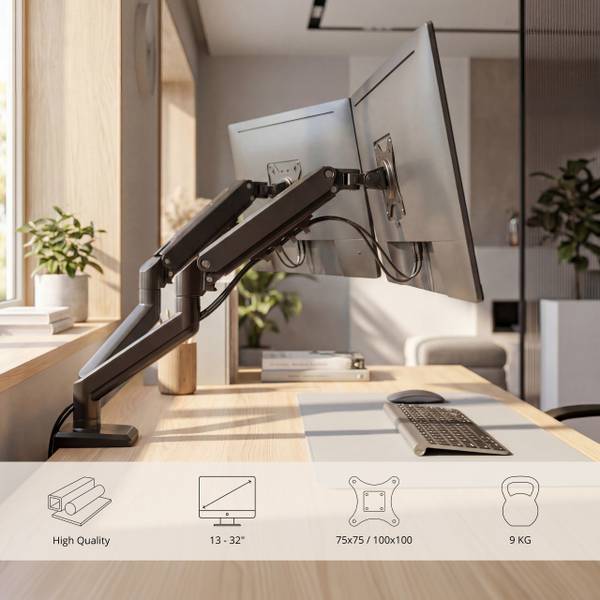 Monitorhalterung Ergomount GF2 Schwarz - Aluminium - 101 x 410 x 4 cm