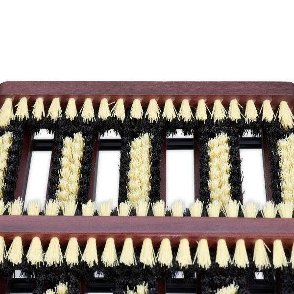 Schuhabstreifer mit Bürsten Beige - Schwarz - Braun - Holzwerkstoff - Kunststoff - 36 x 6 x 26 cm
