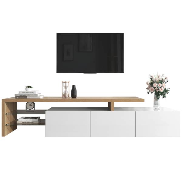 TV-Lowboard GLOWNatur Ⅲ Weiß
