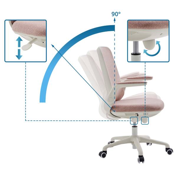 Kinderdrehstuhl Swivelo Pink - Polyester - 60 x 99 x 60 cm