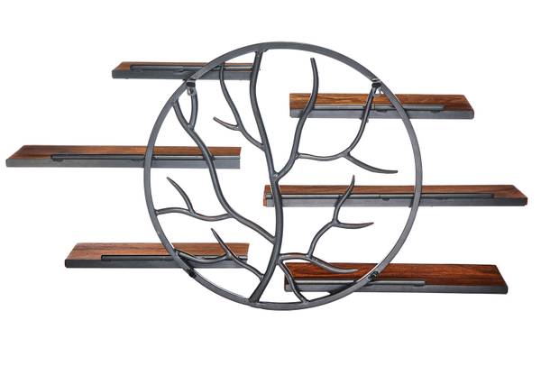 Wandregal EDEN Braun - Massivholz - 18 x 81 x 115 cm