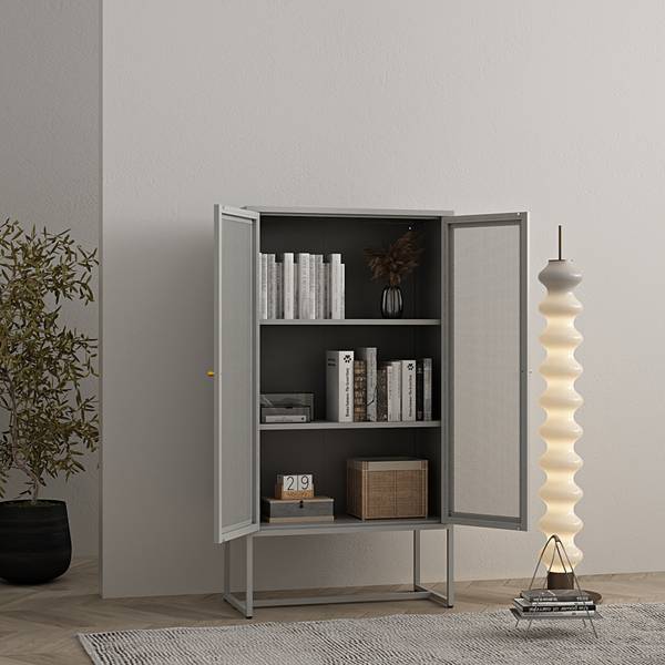 Büroschrank Sund Grau - Stahl - 80 x 150 x 40 cm