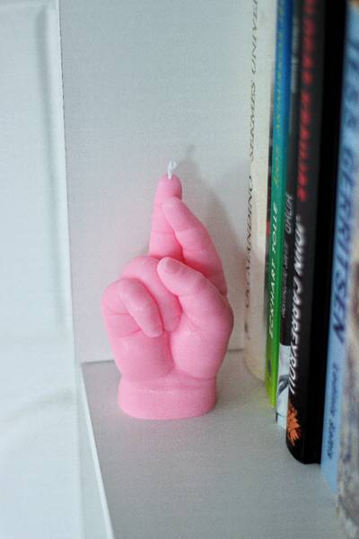 Bougie Bébé Croiser les doigts Rose foncé