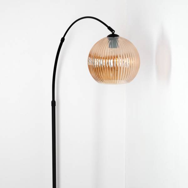 Stehlampe Cesaro Orange - Aluminium - Klarglas - Marmor - 105 x 185 x 72 cm