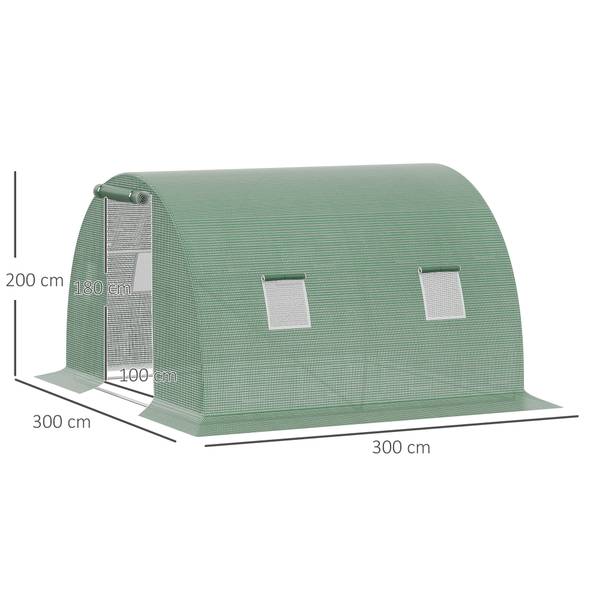 Foliengewächshaus 845-619 Grün - Kunststoff - 300 x 200 x 300 cm