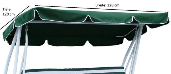 Dachplane für Hollywoodschaukel MIAMI Grün - Polyester - 228 x 1 x 120 cm