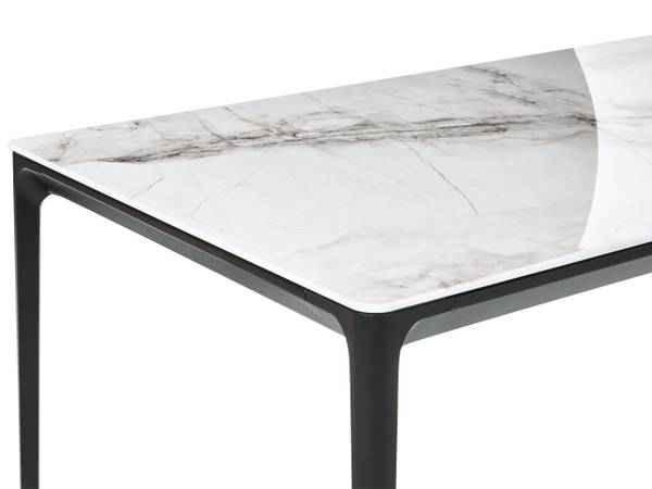 Esszimmertisch JOLLEIN Schwarz - Weiß - Glas - 80 x 73 x 140 cm