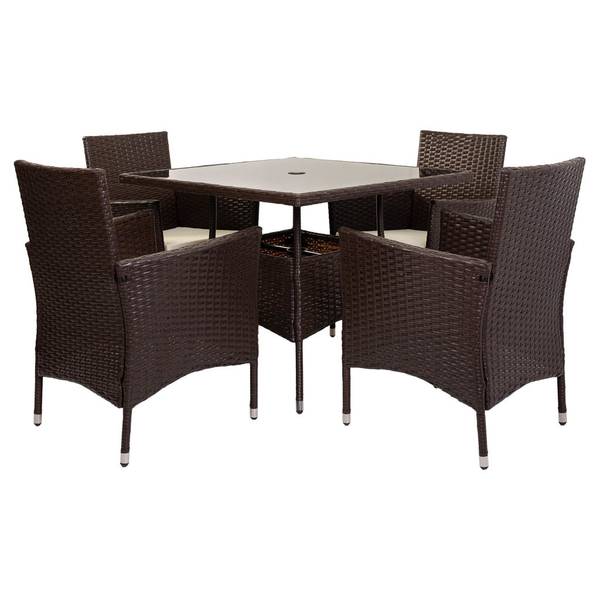 Garten-Esszimmer Jardín Descanso Braun - Rattan - 58 x 85 x 60 cm