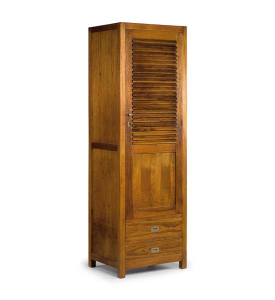 BRAUNER HOLZ-EINZELSCHRANK L 65 cm Braun - Massivholz - 65 x 200 x 50 cm