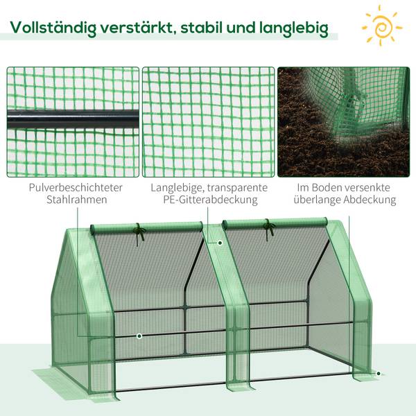 Gewächshaus CO210 Grün - Metall - 90 x 90 x 270 cm