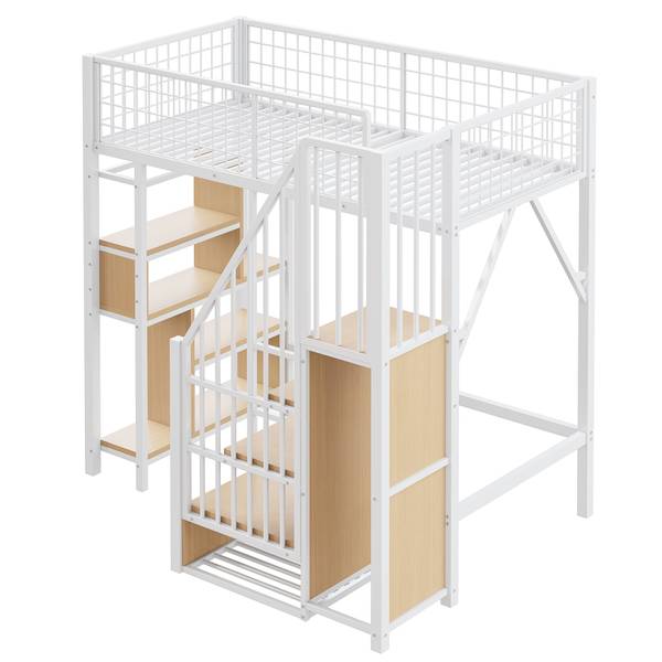 Hochbett K-1067 Weiß - Metall - 143 x 170 x 204 cm