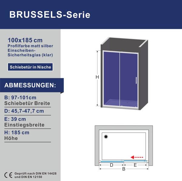 Schiebetür BRUSSELS Breite: 100 cm
