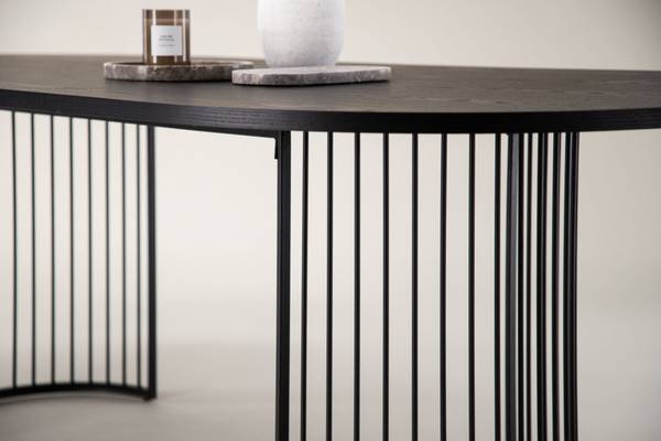 Eettafel Hamneskar zwart - plaatmateriaal op houtbasis - metaal - 220 x 75 x 110 cm