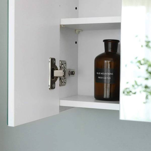 Spiegelschrank Badezimmerschrank Weiß - Holzwerkstoff - 15 x 55 x 60 cm