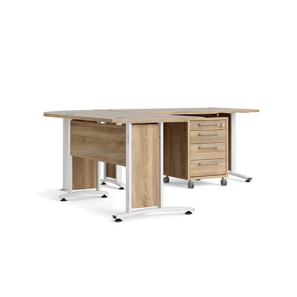 Bureau Prime bruin - deels massief hout - 230 x 75 x 200 cm