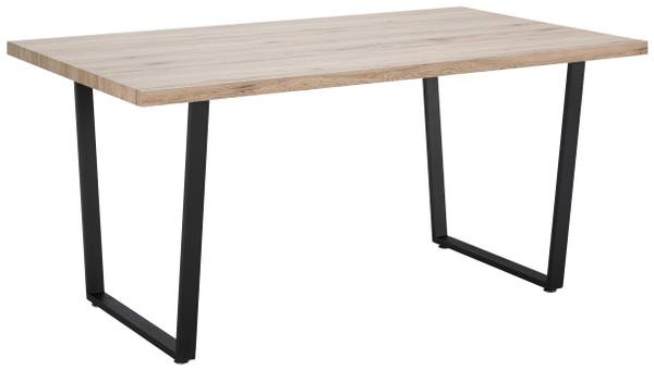 Esstisch DAVE Braun - Holzwerkstoff - Metall - 90 x 76 x 160 cm
