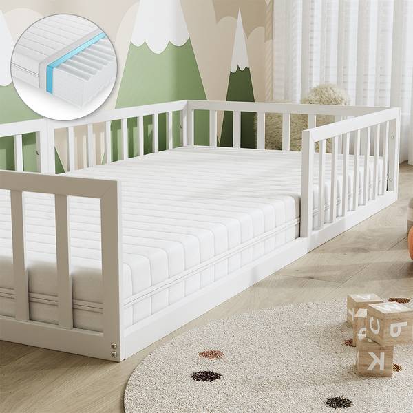 Bodenbett aus Metall Minno 57752 Reinweiß