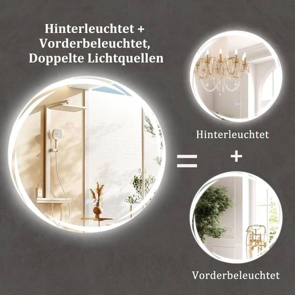 Badspiegel NM0389PQDE Silber - Glas - 60 x 3 x 60 cm