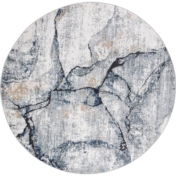Kurzflorteppich BERLIN Blau - Polypropylen - 160 x 1 x 160 cm