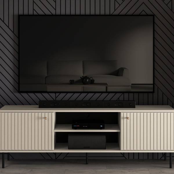 TV-Lowboard DROMA wit - ABS - 160 x 53 x 40 cm