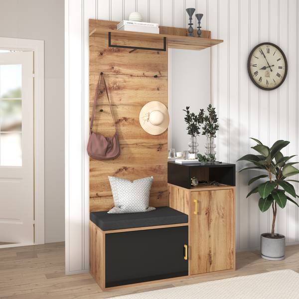Garderobe Naks Braun - Holzwerkstoff - 104 x 190 x 39 cm