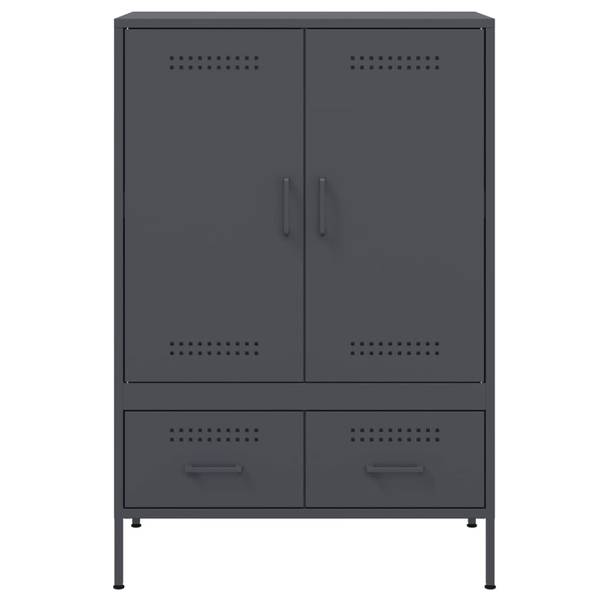 Highboard DE4813 Grau - Metall - 39 x 102 x 68 cm