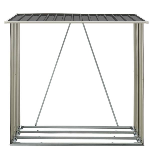 Holzunterstand Enno Grau - Metall - 83 x 154 x 163 cm