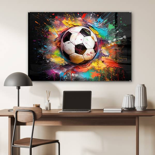ACRYLGLASBILD Fußball 120 x 80 cm