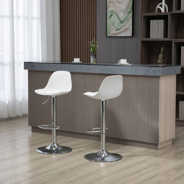 Barhocker 835-P156 Weiß - Kunstleder - 42 x 104 x 41 cm