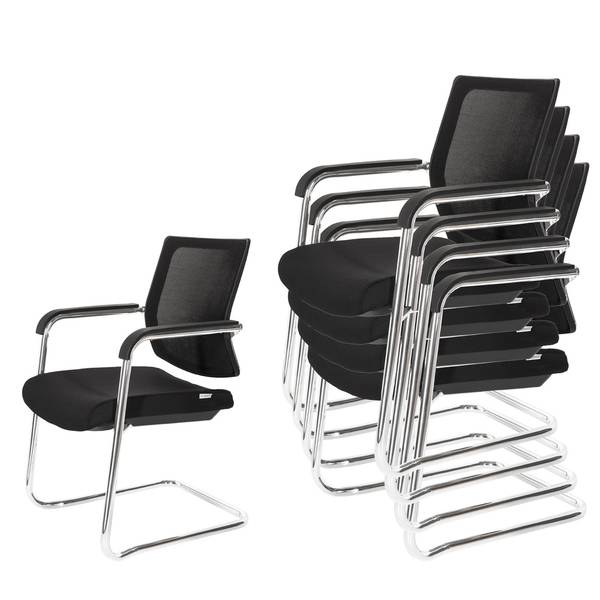 Freischwinger LEVIA V Schwarz - Strukturstoff - Netzstoff - 59 x 90 x 59 cm