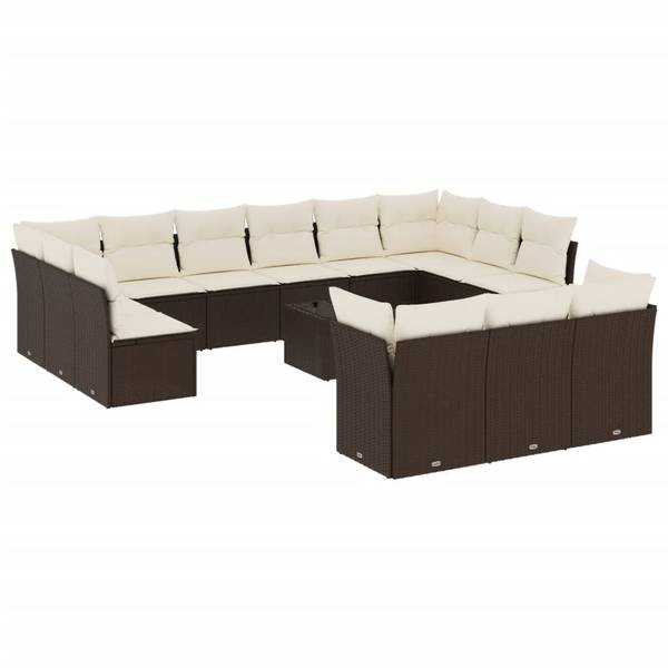 Garten-Lounge-Set 3035206-2 14-teilig Braun - Creme