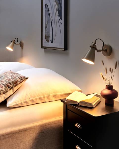 Wandlampen MOYOLA 2-tlg Beige - Gold - Bambus - 11 x 19 x 22 cm