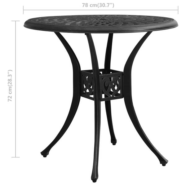 Bistroset 3011679-2 (5-teilig) Schwarz - Aluminium - 78 x 72 x 78 cm